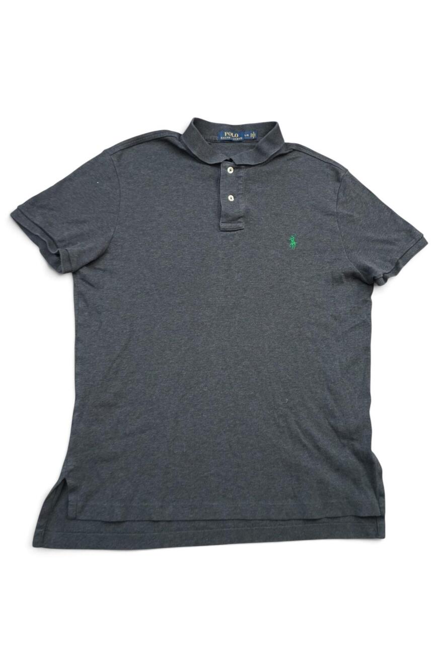 Polo Ralph Lauren Polo Shirt Mens Large Gray Jersey Green Pony Logo Casual